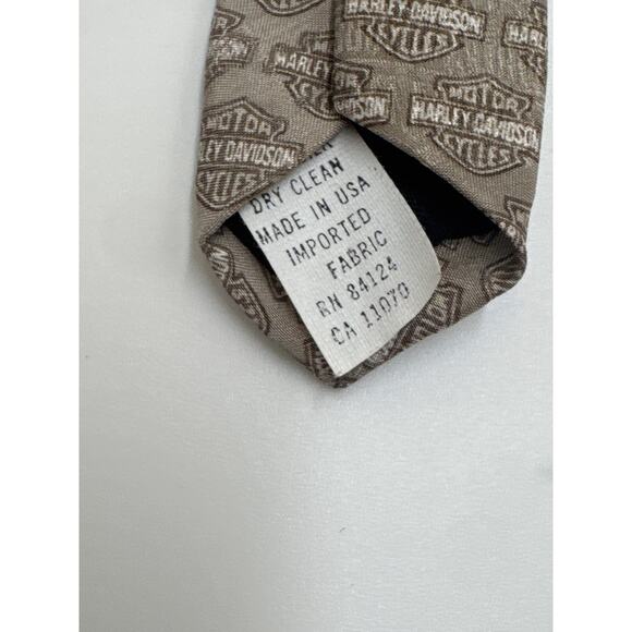 Harley Davidson Silk Necktie Tonal Logo Ralph Marlin Co. 58in - Picture 6 of 7